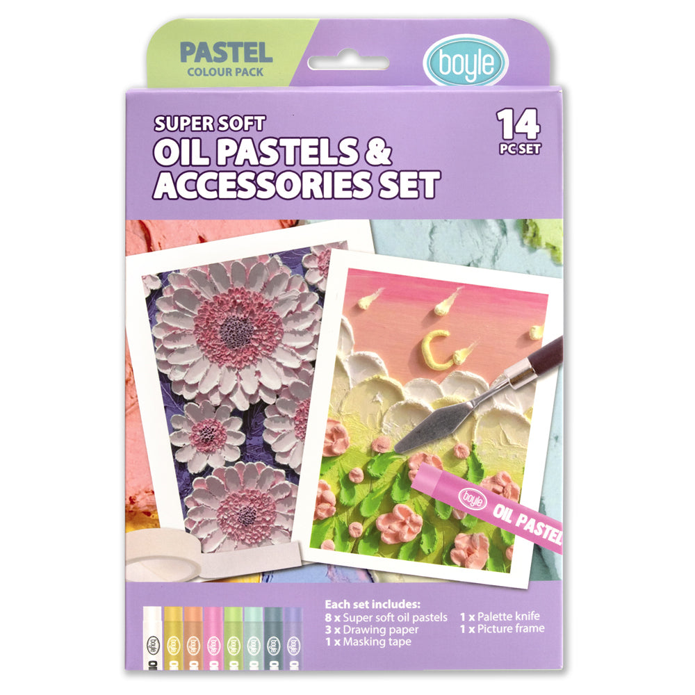 14pc Boyle Oil Pastels and Accessories Kids Art/Craft Set - Pastel 3y+