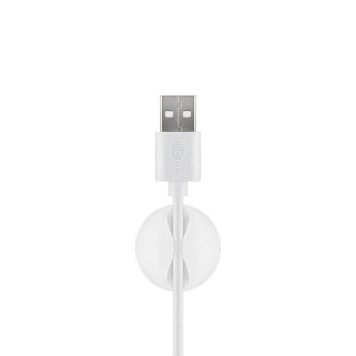 5pc Goobay 1 Slot 1.88cm Adhesive Cable Organiser - White