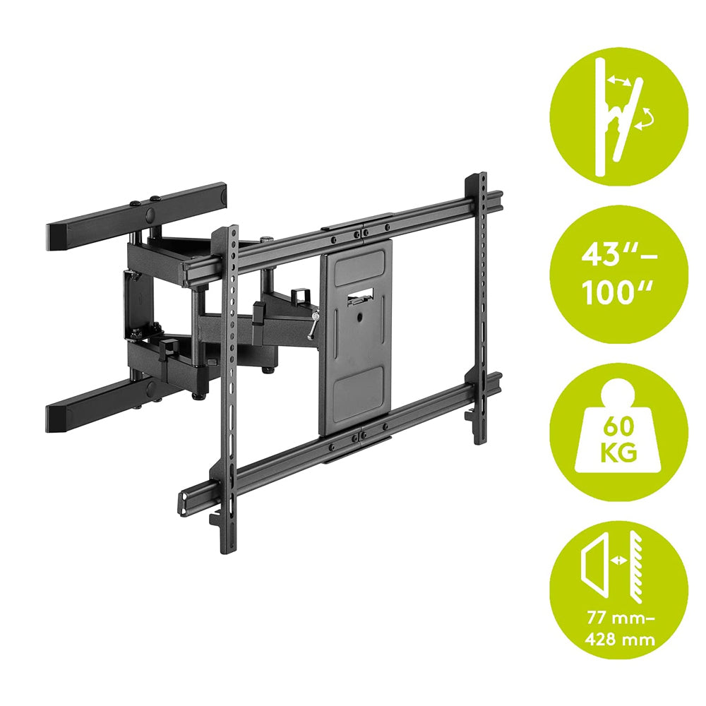 49746-goobay-full-motion-60kg-tv-wall-mount-43-100-led-lcd-plasma-black