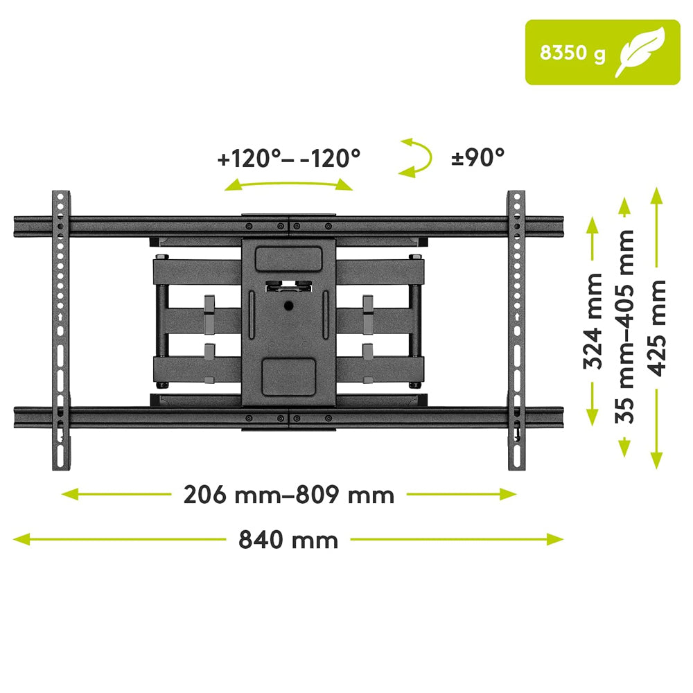 49746-goobay-full-motion-60kg-tv-wall-mount-43-100-led-lcd-plasma-black