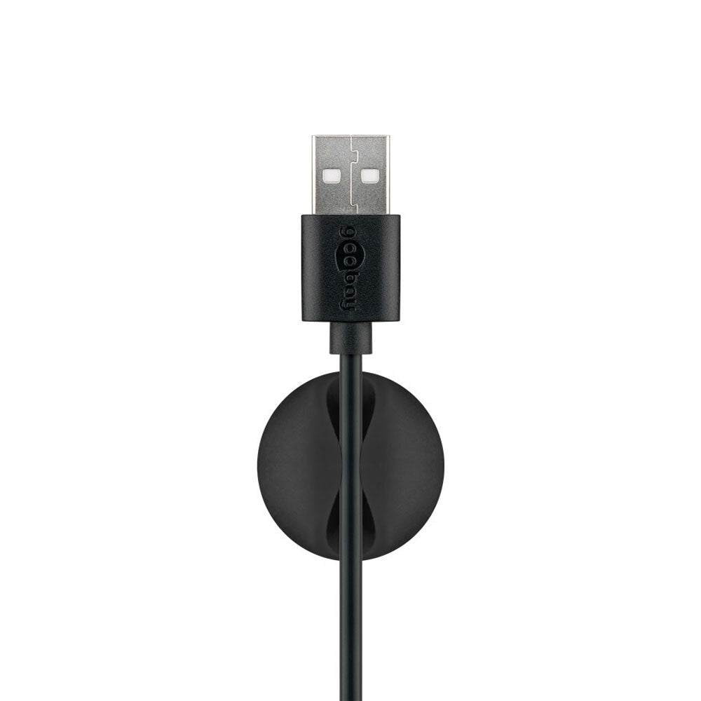 5pc Goobay 1 Slot 1.88cm Adhesive Cable Organiser - Black