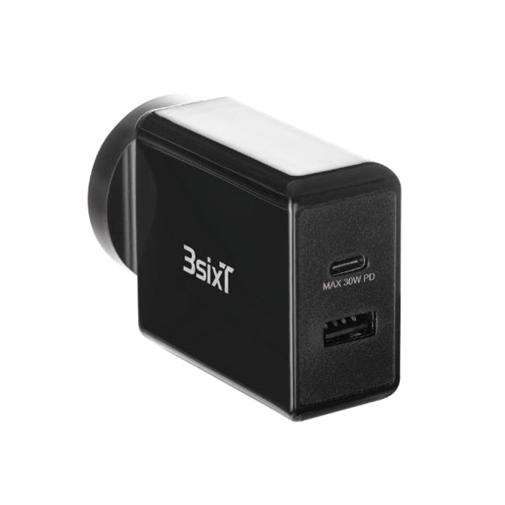 3s-2166-3sixt-dual-port-wall-charger-30w-usb-c-pd-black