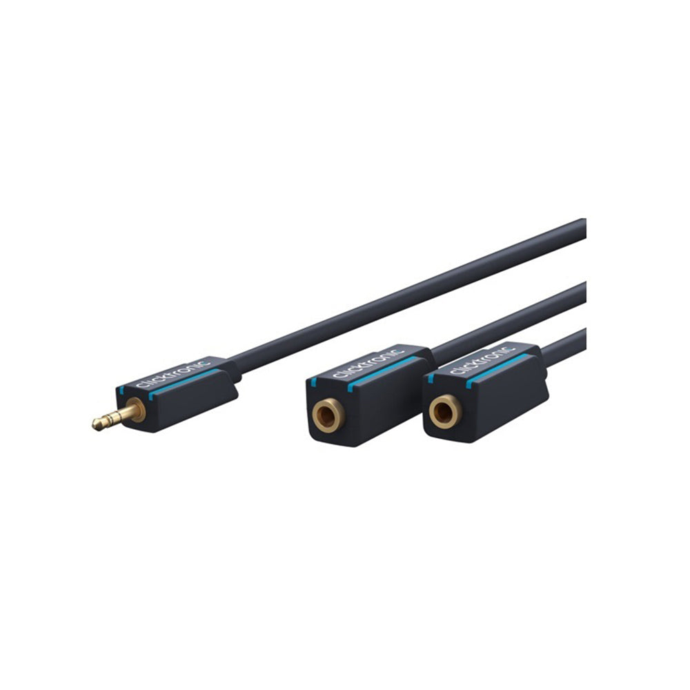 70491-clicktronic-0-1m-audio-connector-cable-3-5mm-male-to-dual-female-adapter