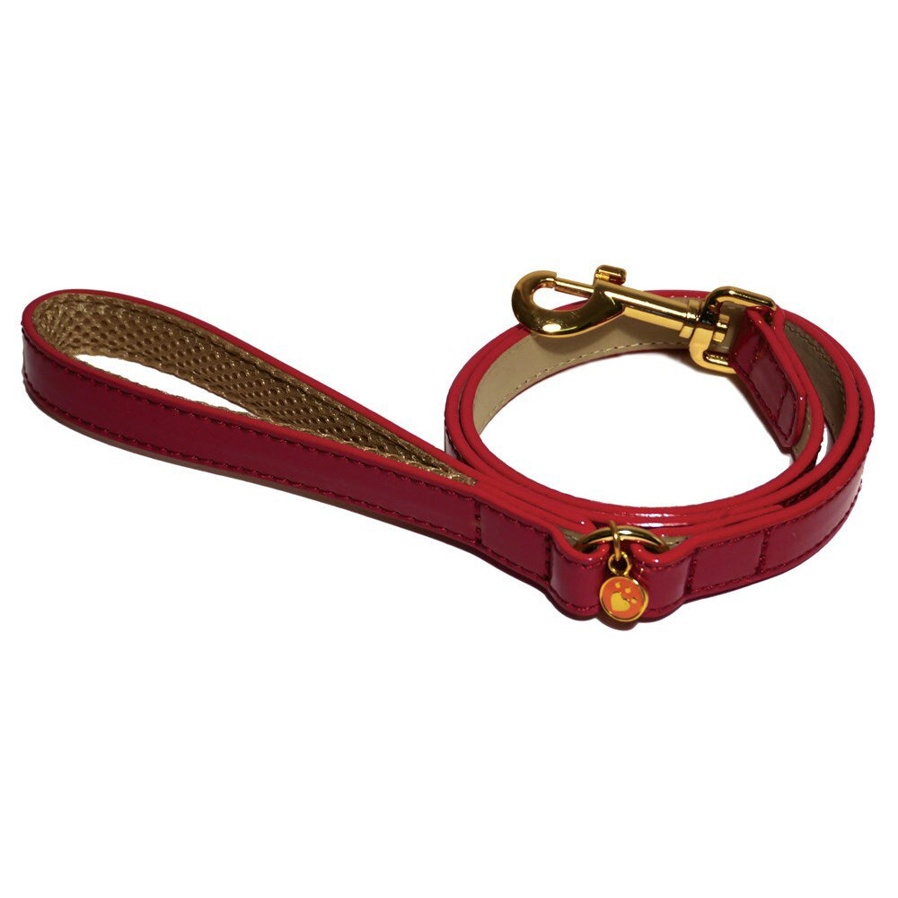 12953-rosewood-cherry-102cm-leather-pet-dog-lead-training-walking-animal-leash-m-l-red