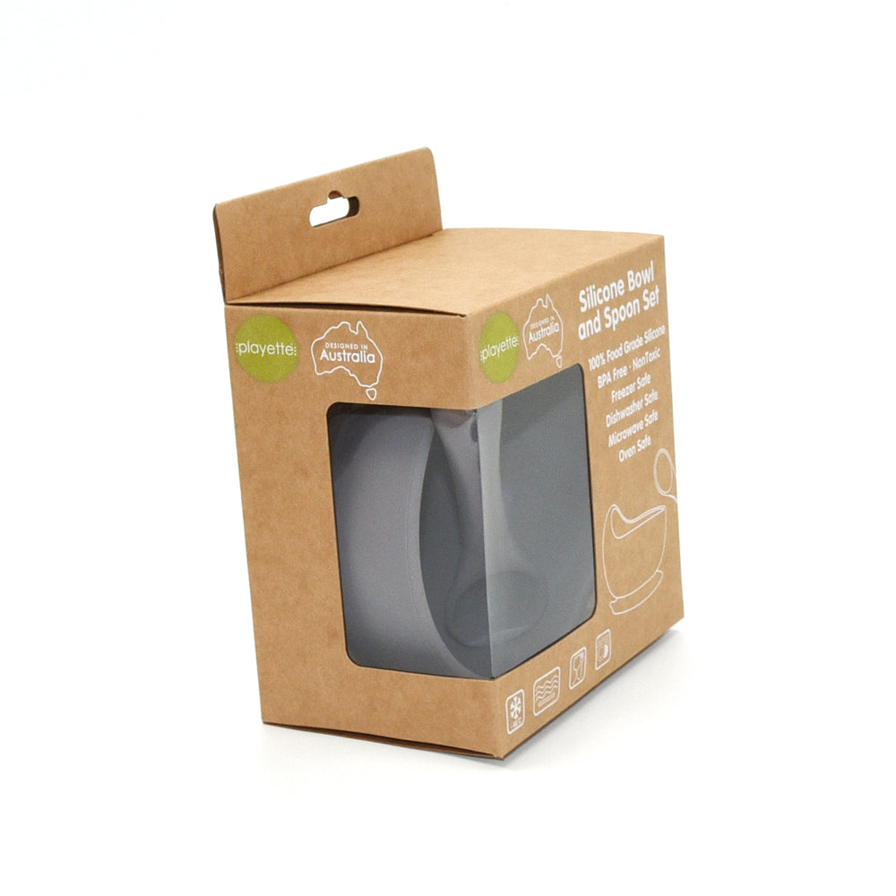 1501001-playette-silicone-bowl-and-spoon-baby-infant-utensil-set-grey-4m
