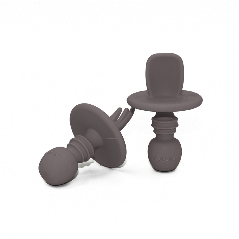 1501003-playette-silicone-mini-baby-infant-utensil-cutlery-set-grey-4m