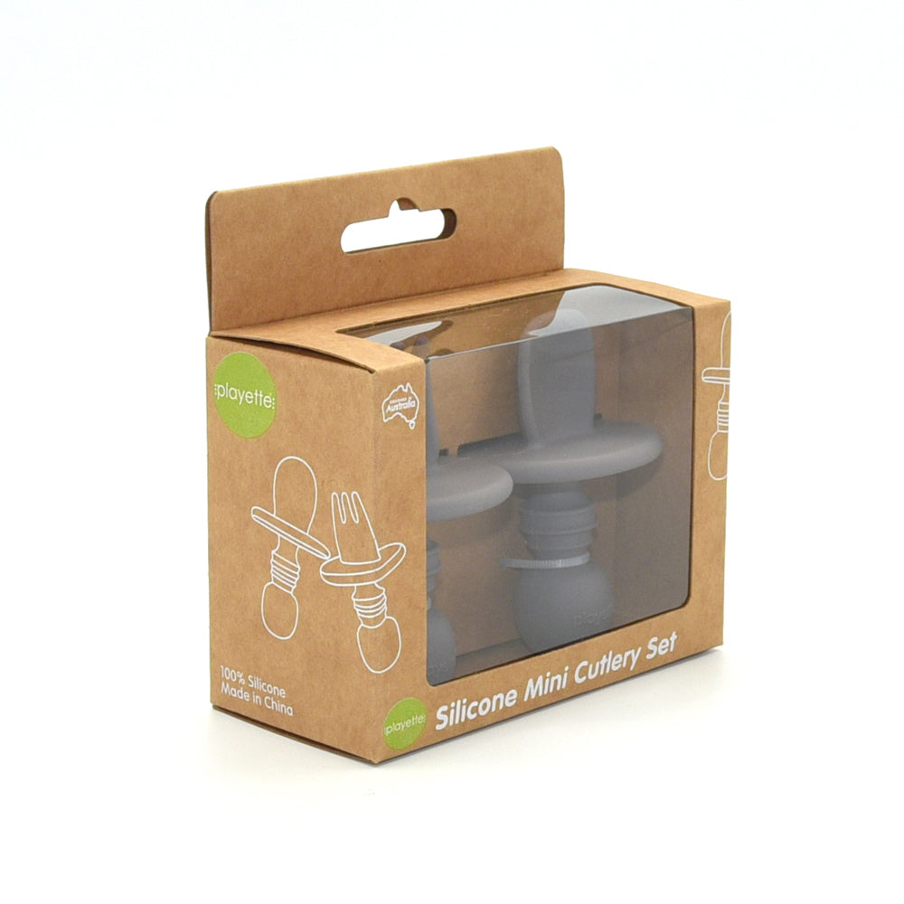 1501003-playette-silicone-mini-baby-infant-utensil-cutlery-set-grey-4m