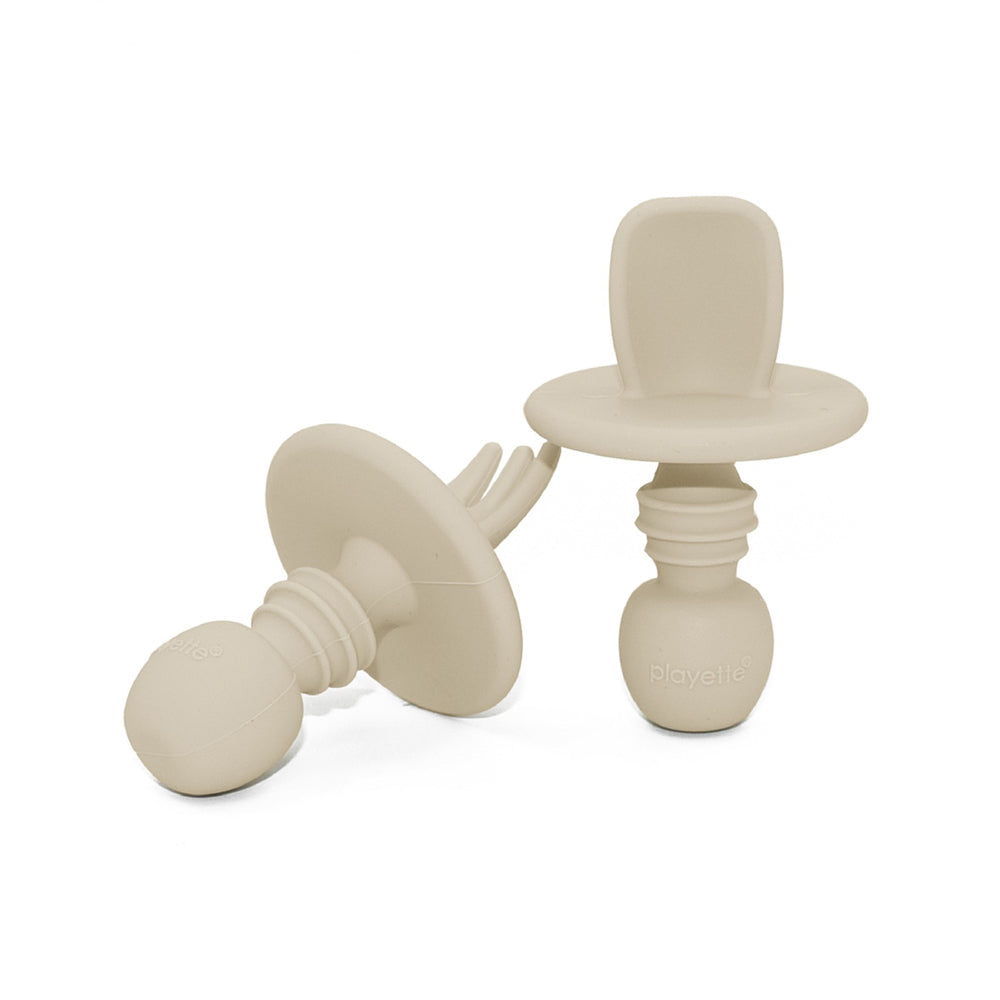 1501004-playette-silicone-mini-baby-infant-utensil-cutlery-set-sand-4m