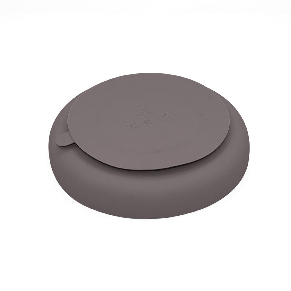 1501006-playette-silicone-divided-baby-infant-plate-grey-4m