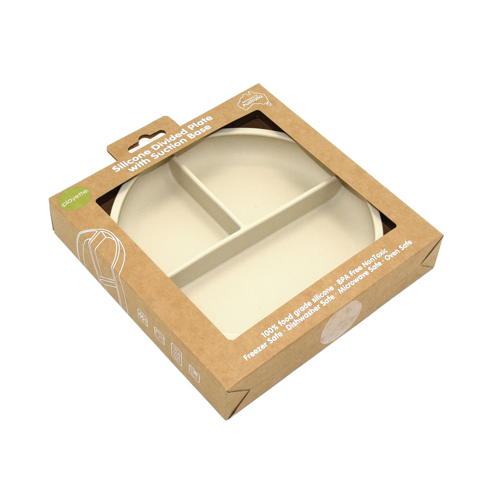 1501007-playette-silicone-divided-baby-infant-plate-sand-4m