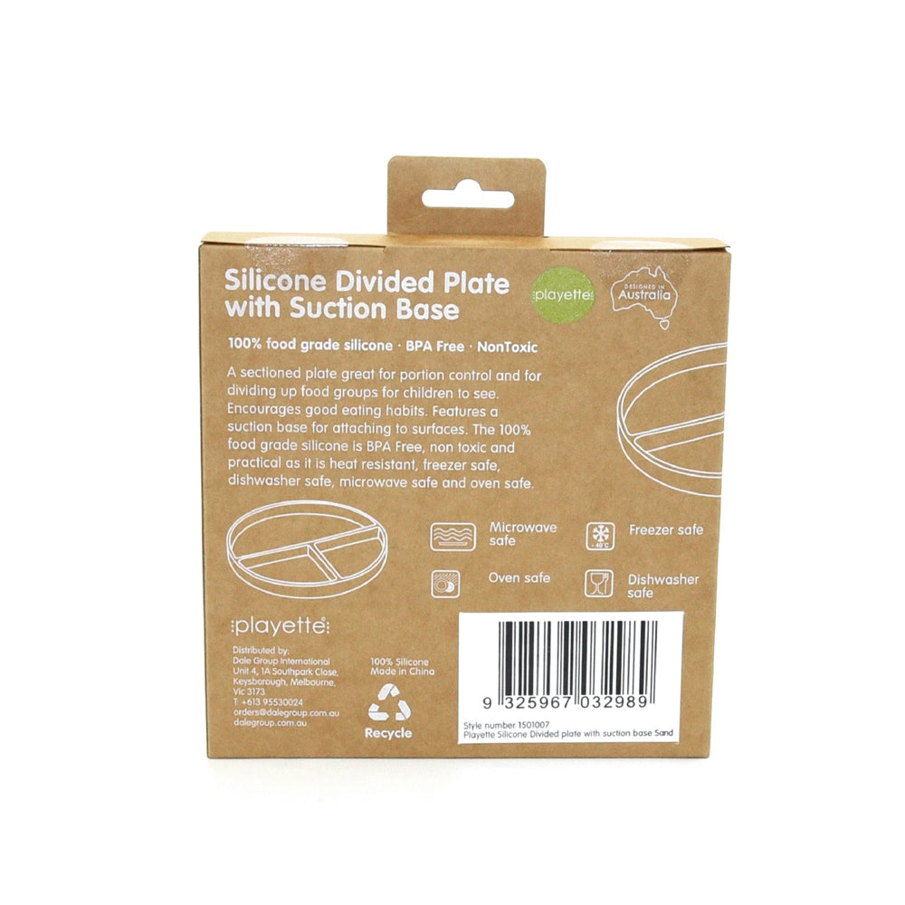 1501007-playette-silicone-divided-baby-infant-plate-sand-4m