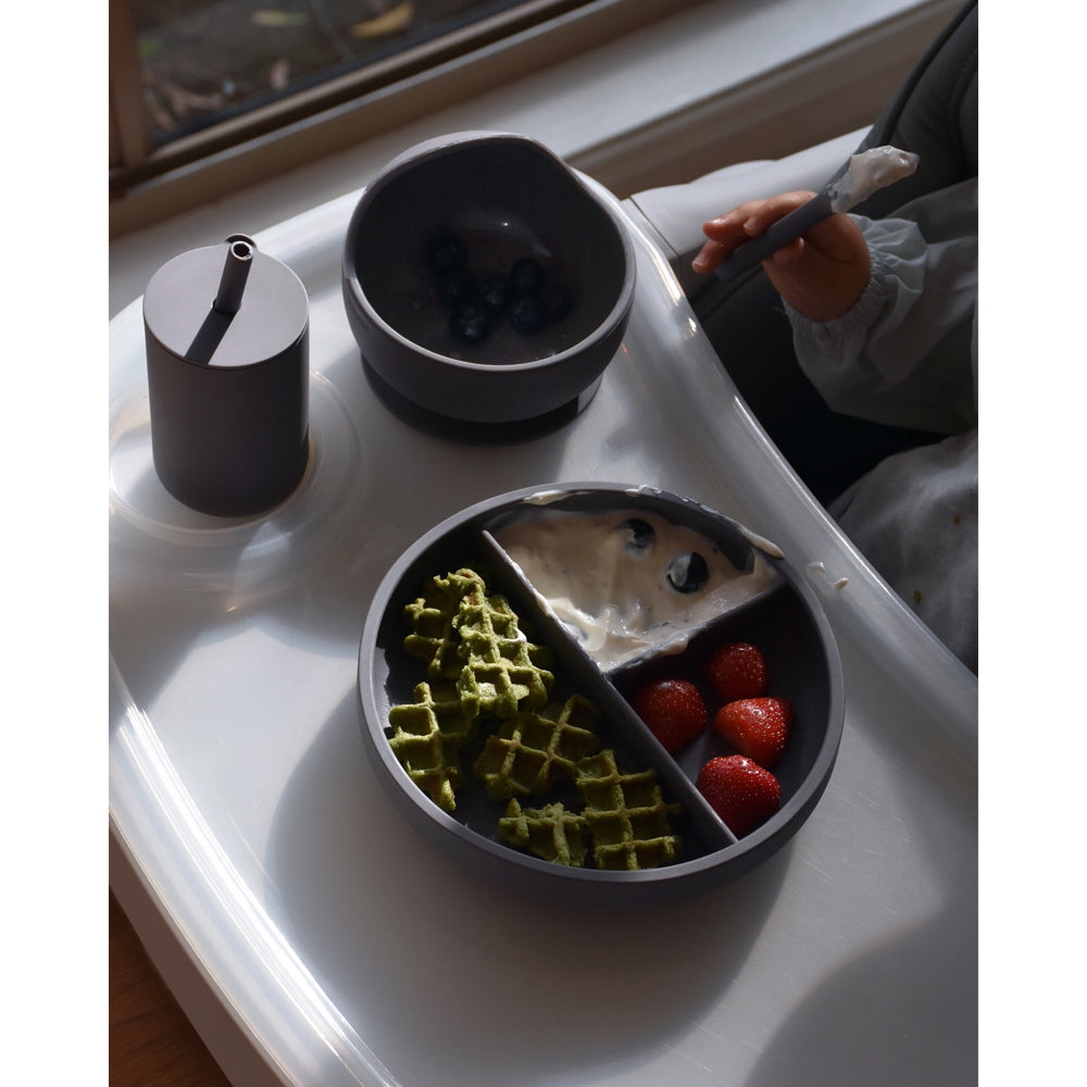 1501008-playette-silicone-baby-infant-feeding-set-grey-4m