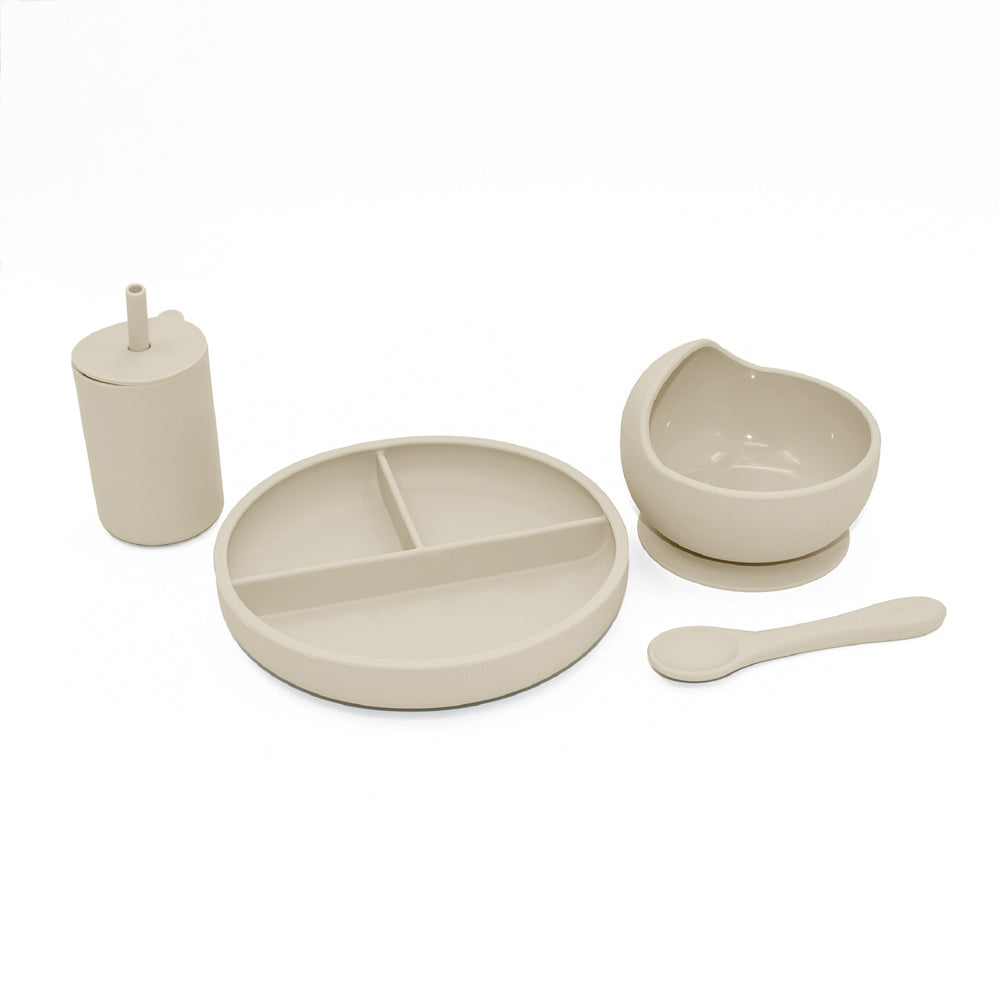 1501009-playette-silicone-baby-infant-feeding-set-sand-4m