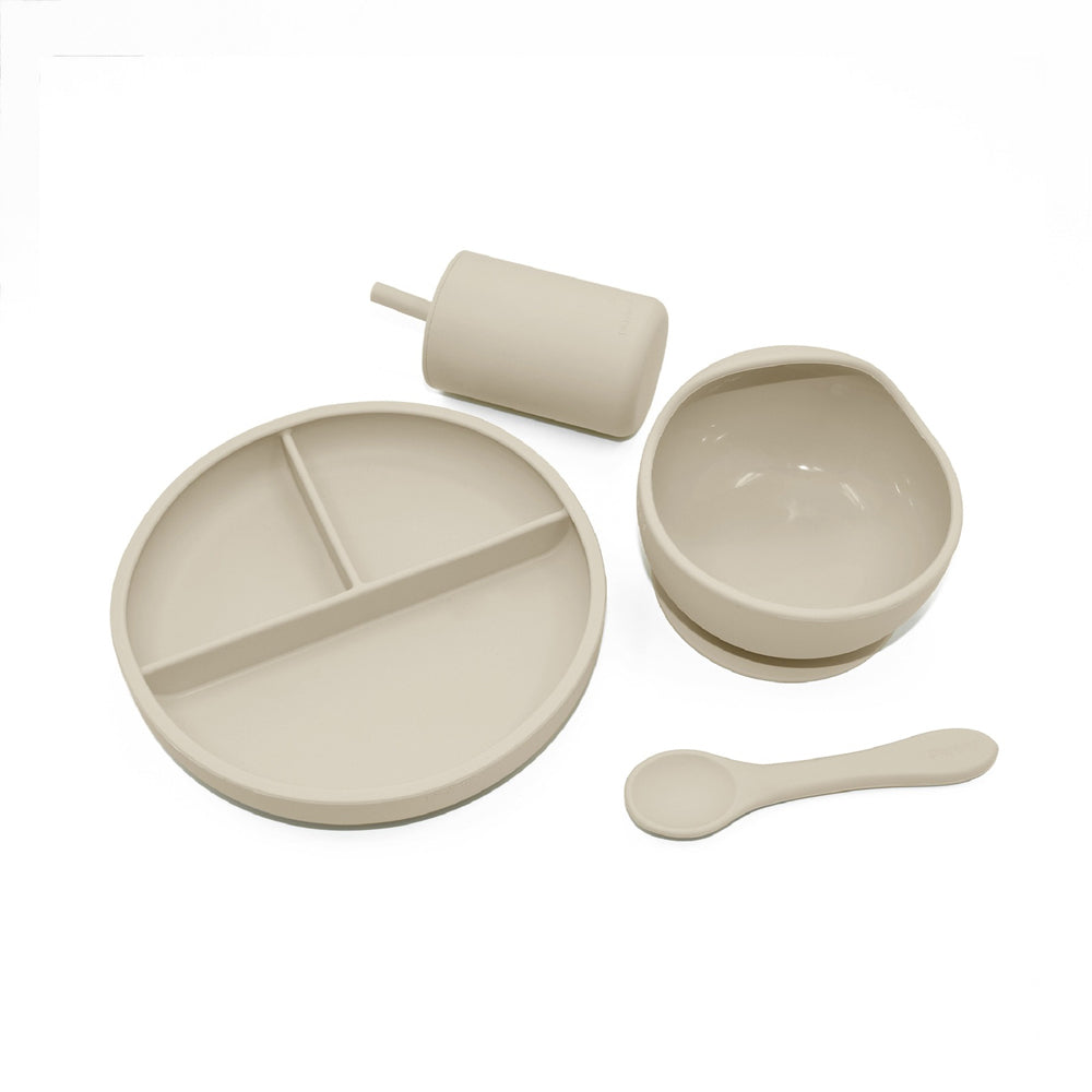 1501009-playette-silicone-baby-infant-feeding-set-sand-4m