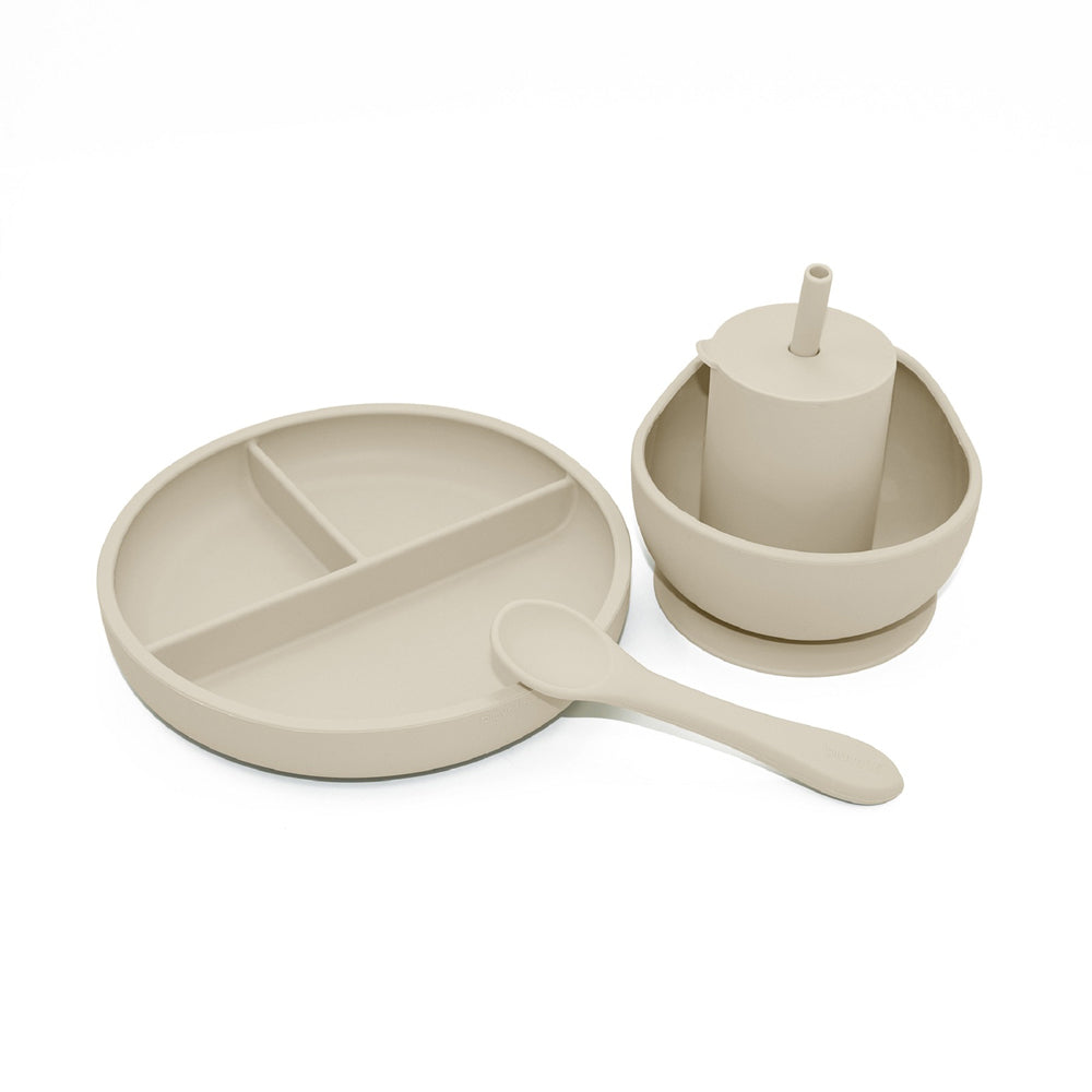 1501009-playette-silicone-baby-infant-feeding-set-sand-4m