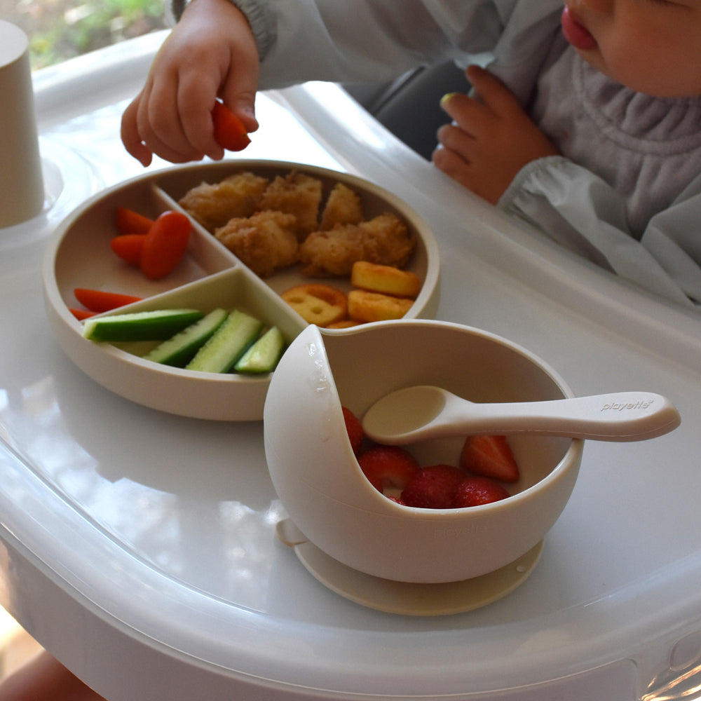 1501009-playette-silicone-baby-infant-feeding-set-sand-4m