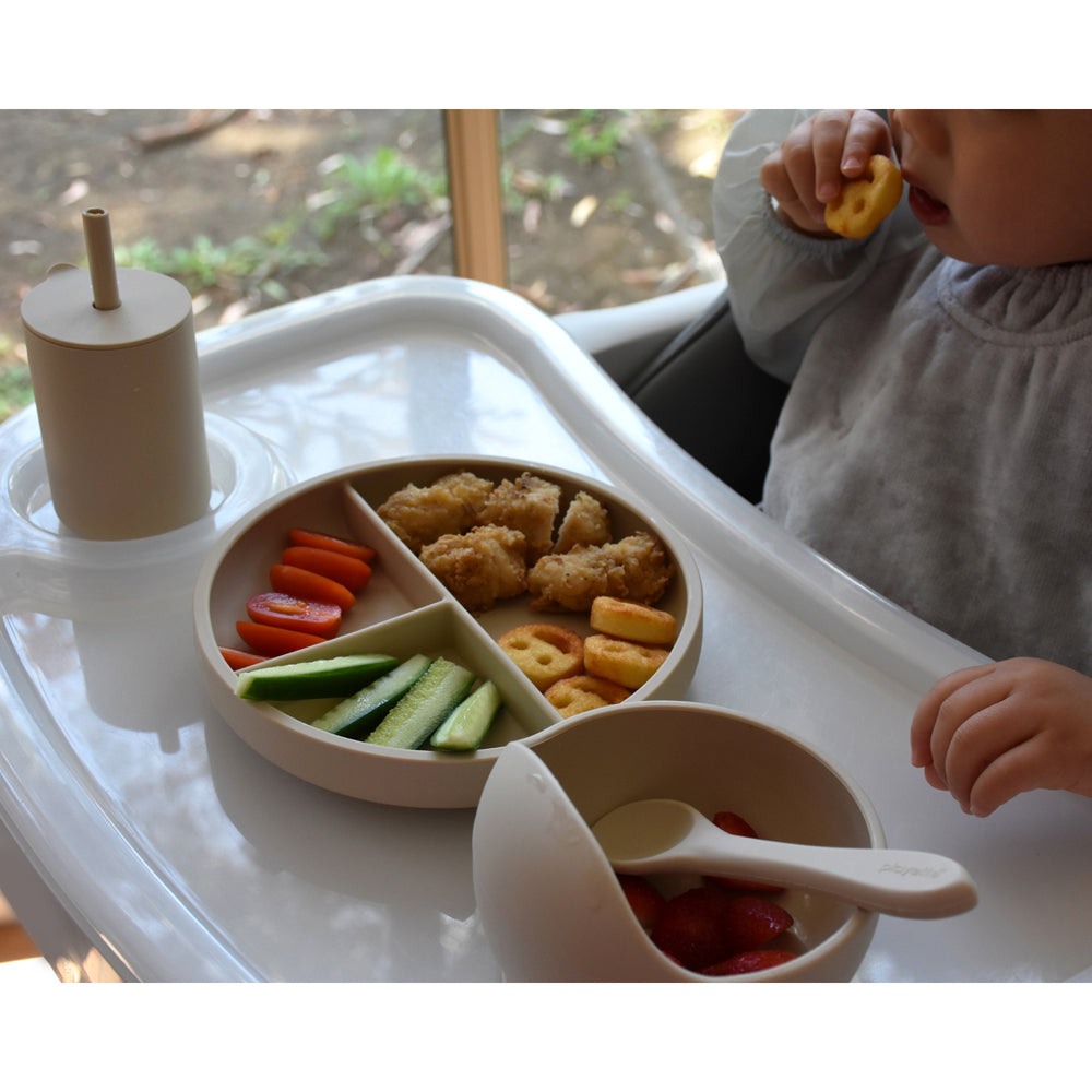 1501009-playette-silicone-baby-infant-feeding-set-sand-4m