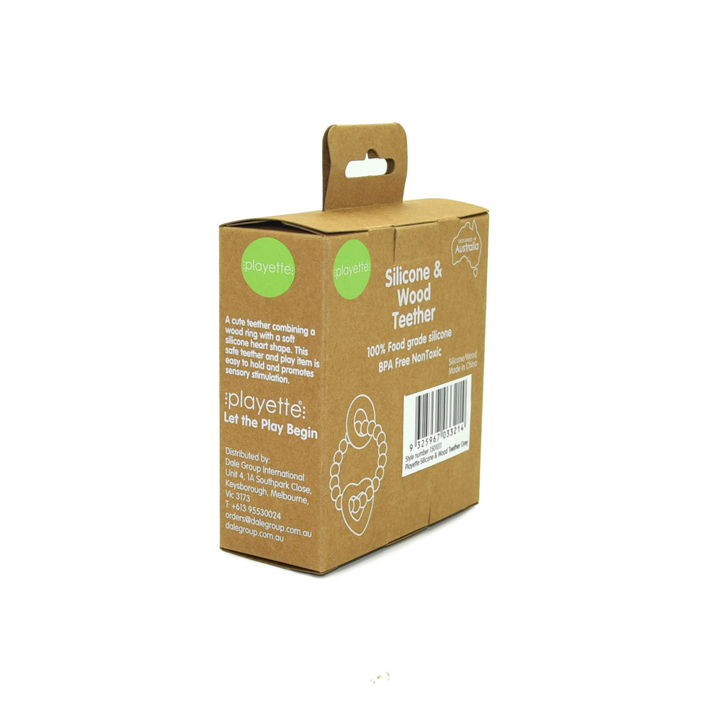 1501011-playette-silicone-and-wood-baby-infant-heart-teether-grey-4m