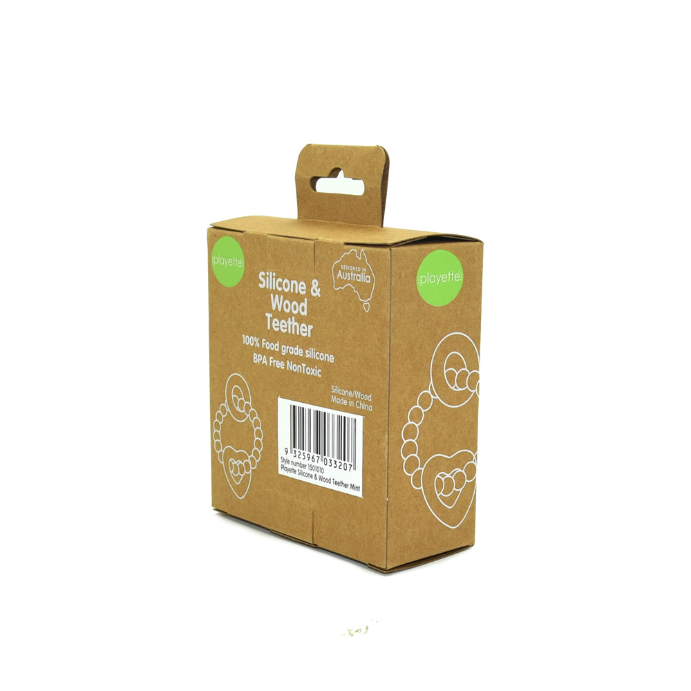 1501011-playette-silicone-and-wood-baby-infant-heart-teether-grey-4m