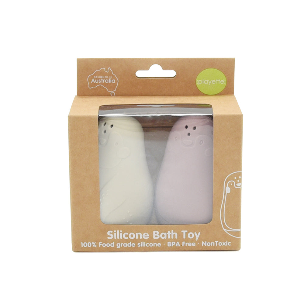1501018-2pc-playette-silicone-penguin-tumbler-baby-bath-toys-rose-sand-4m