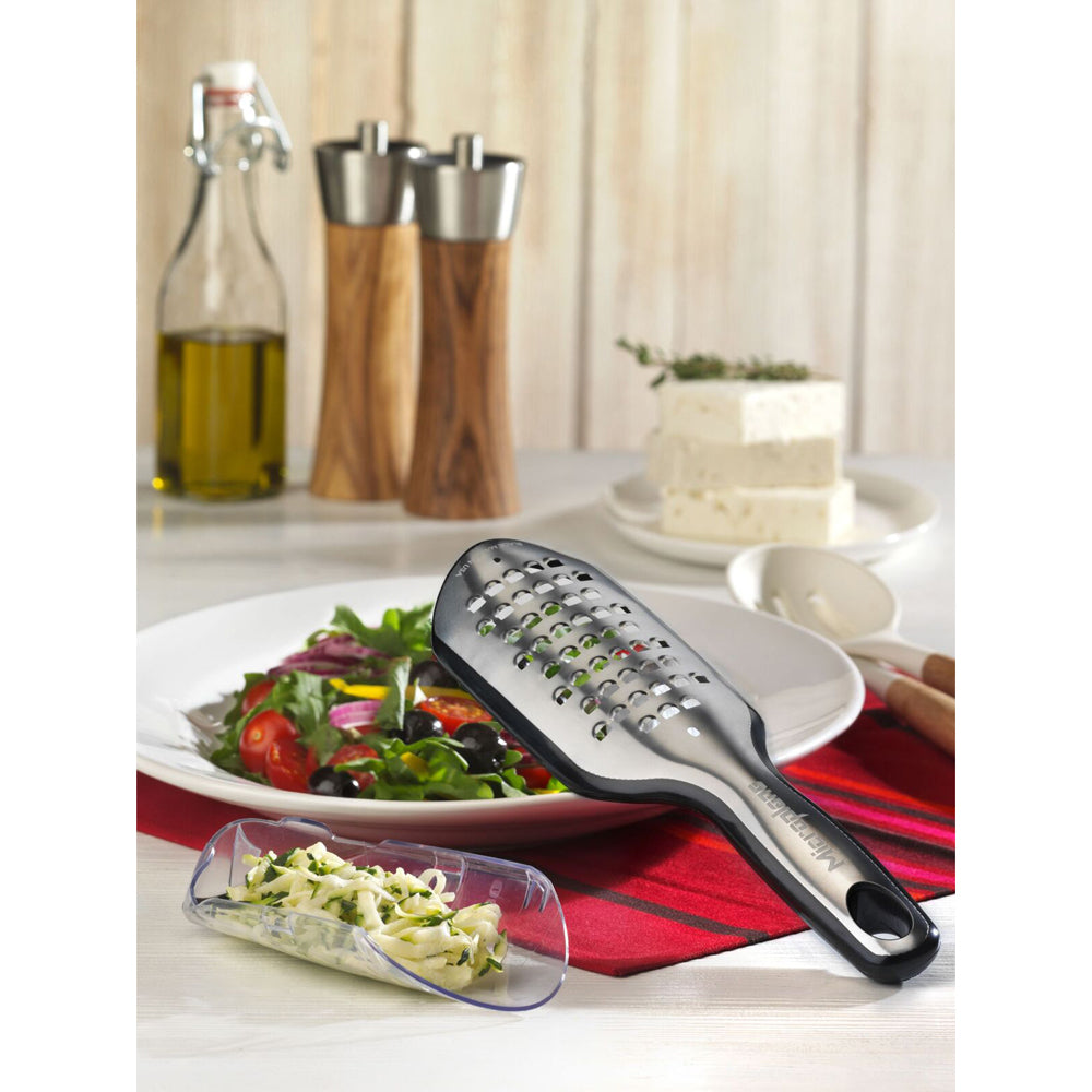 15303-microplane-elite-extra-coarse-grater-w-250ml-catcher-black