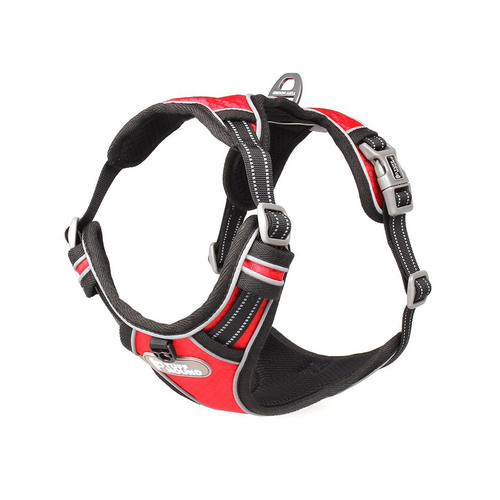 1605s-red-s-tuff-hound-adjustable-reflective-harness-pet-dog-breathable-vest-s-black-red
