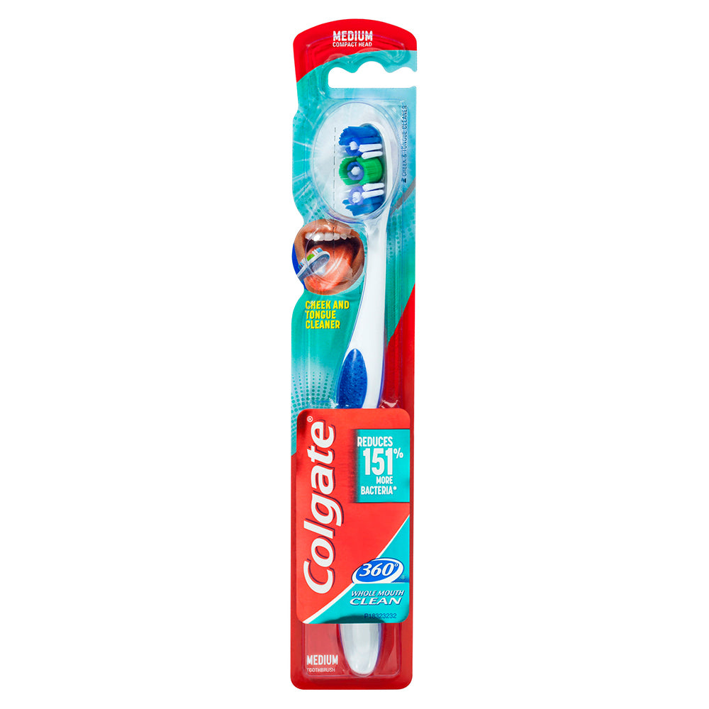 Colgate 360 Toothbrush Medium Head Assorted Colours