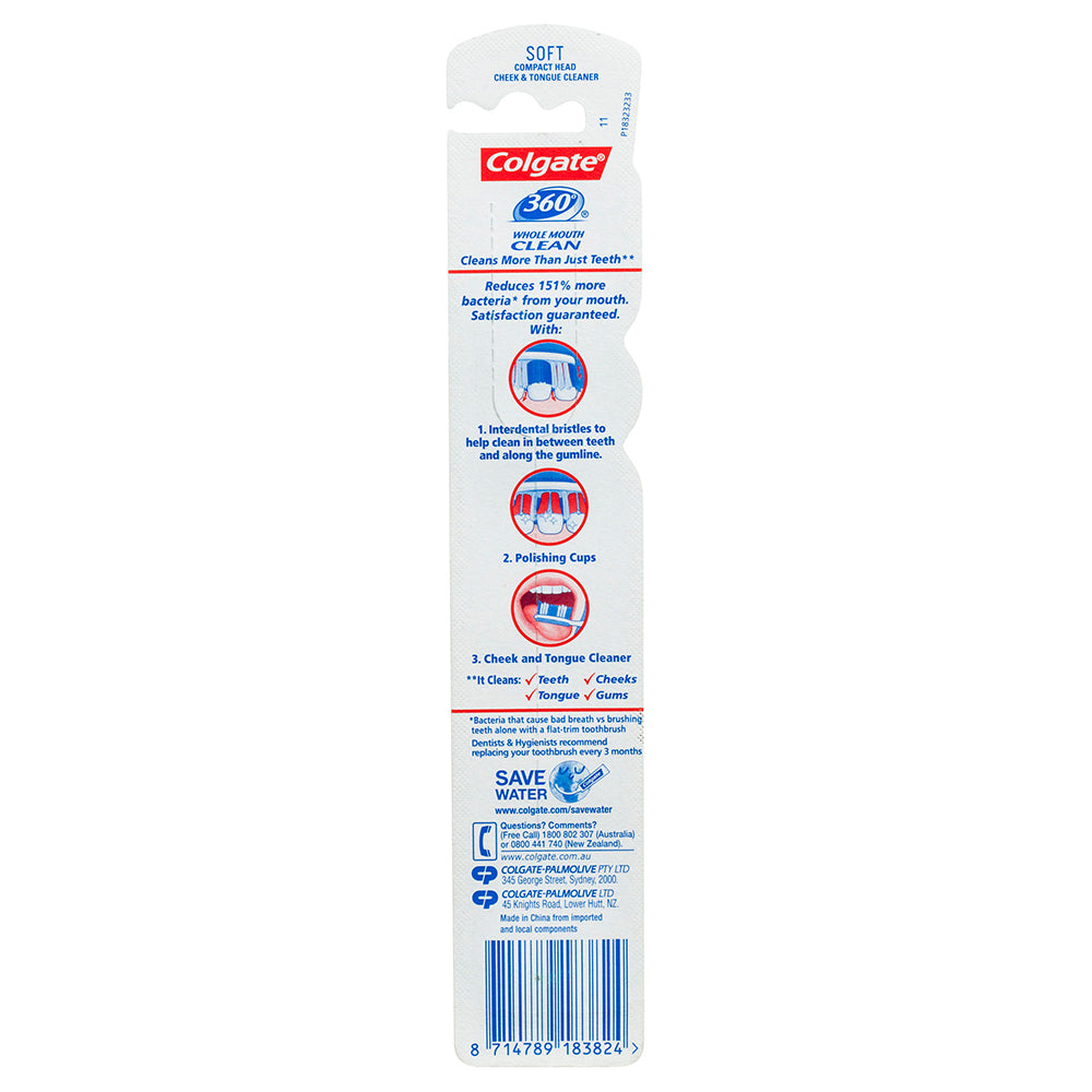 Colgate 360 Toothbrush Soft Head Assorted Colours