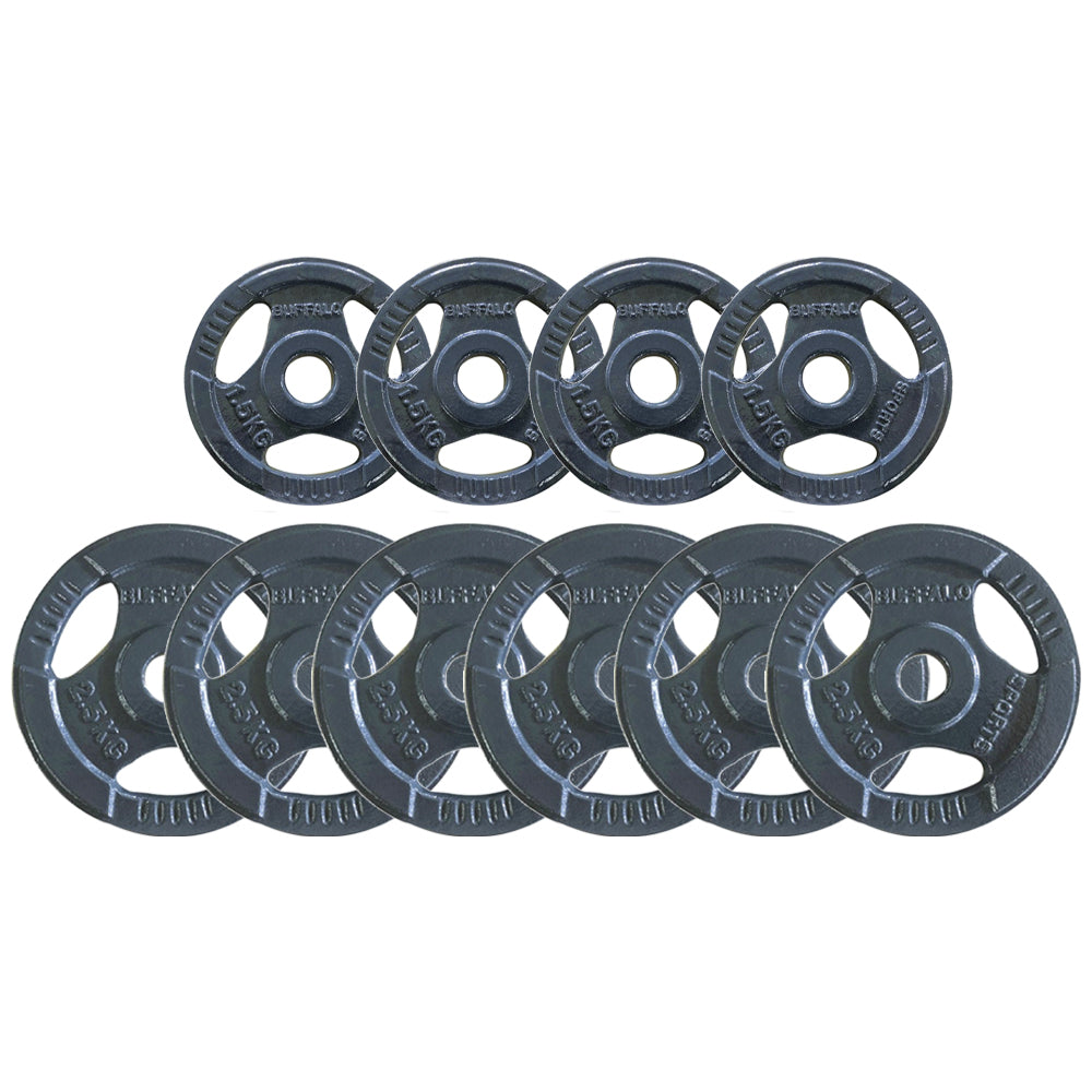 1899602-10pc-buffalo-sports-dumbell-barbell-1-5-2-5kg-29mm-weight-plates-set