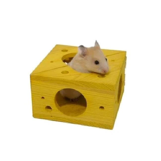 19276-rosewood-cheese-sleep-n-play-hamster-gerbils-pet-chew-gnaw-activity-toy-yellow
