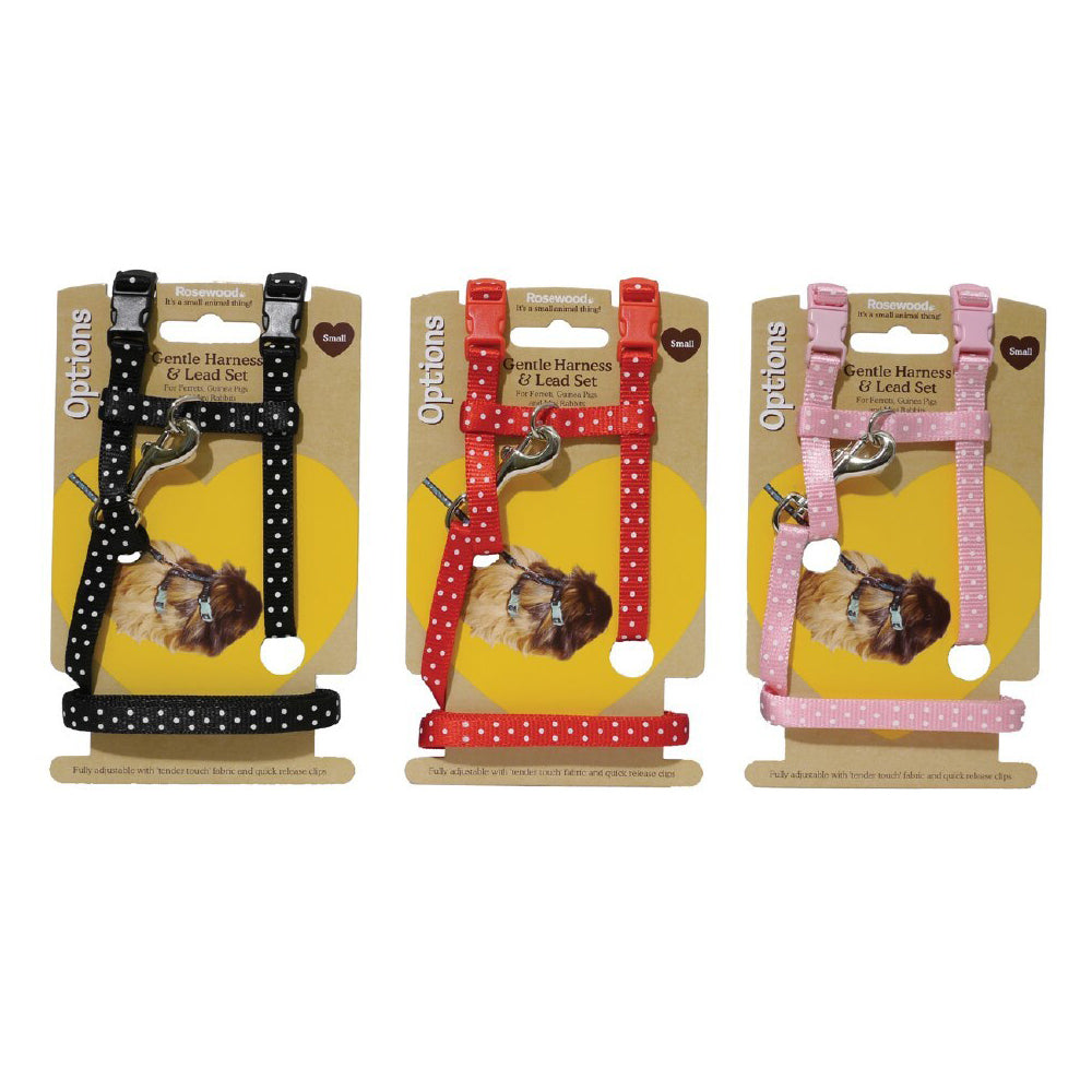 19337-rosewood-polka-dot-n-19-30cm-c-25-41cm-rabbit-small-pet-harness-lead-lrg-asst
