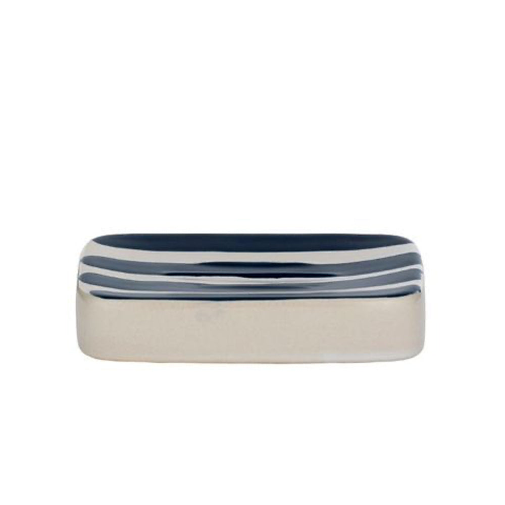 2104350-casa-regalo-12-5cm-ceramic-soap-dish-tray-white-navy-nautical