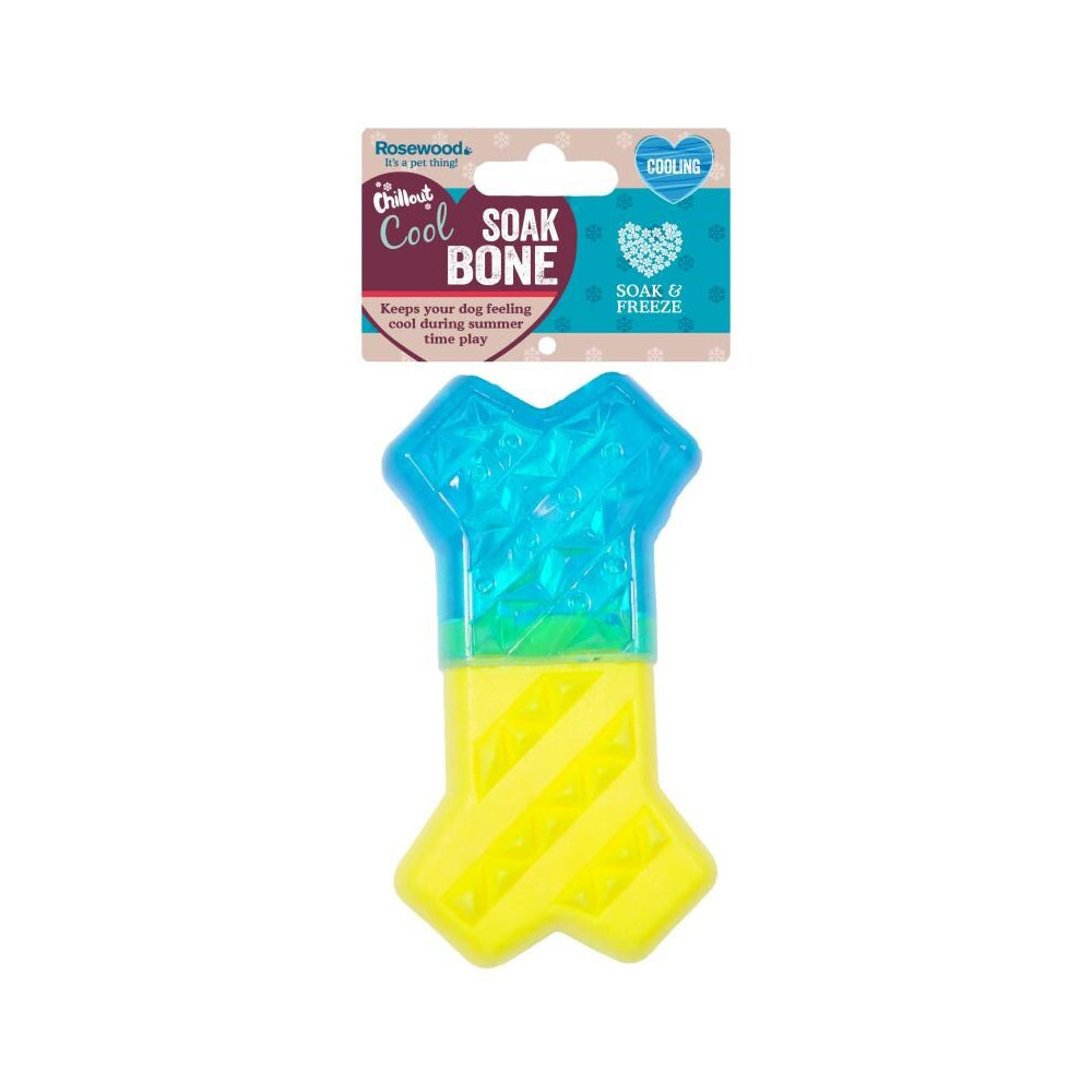 2230-rosewood-chillax-cool-soak-bone-pet-dog-chew-training-outdoor-toy-yellow-blue