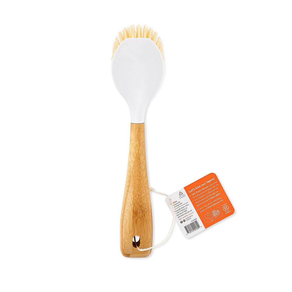 28940-full-circle-be-good-plastic-dish-plate-cleaning-brush-w-handle-white
