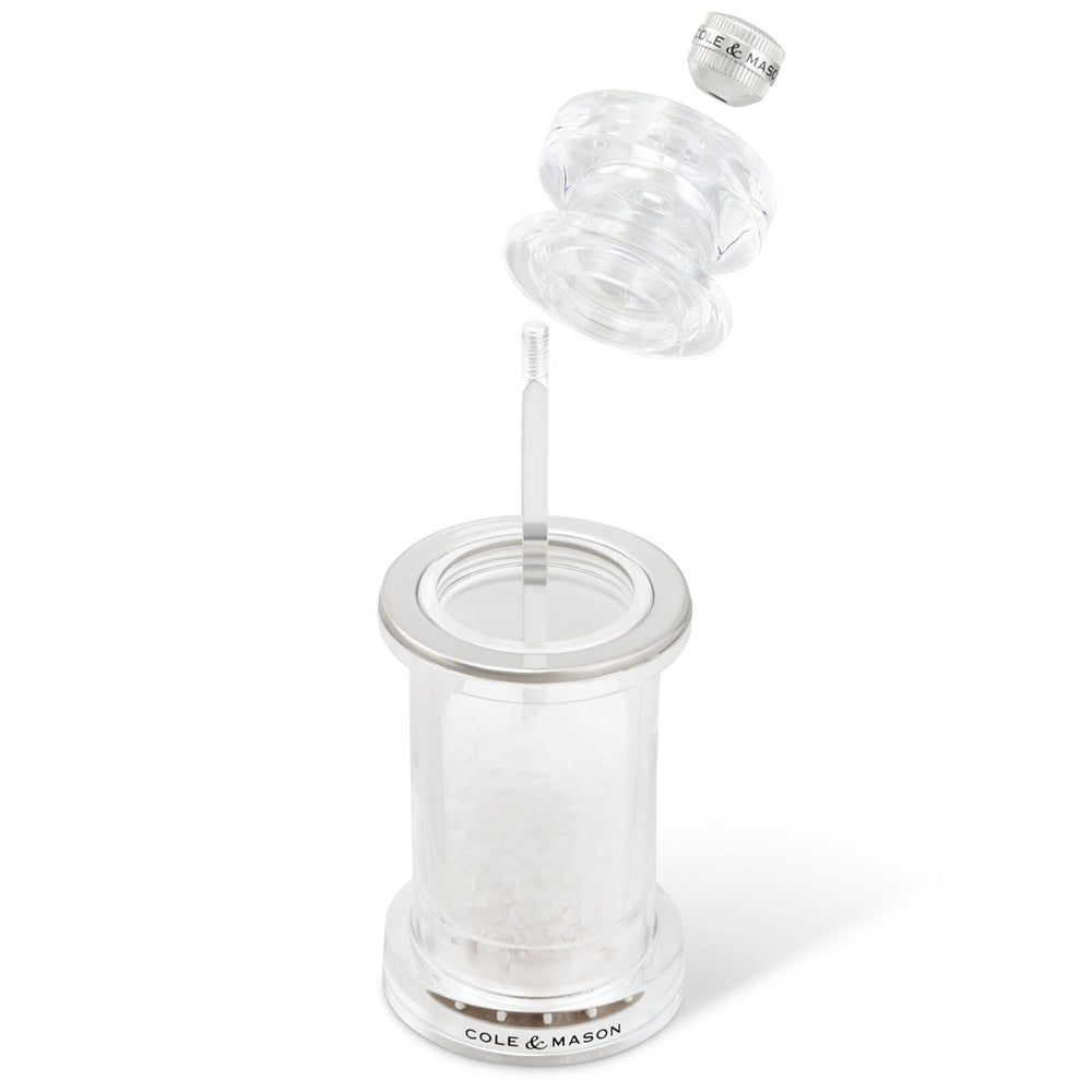 31552-cole-mason-605-acrylic-14cm-salt-mill-spice-grinder-clear