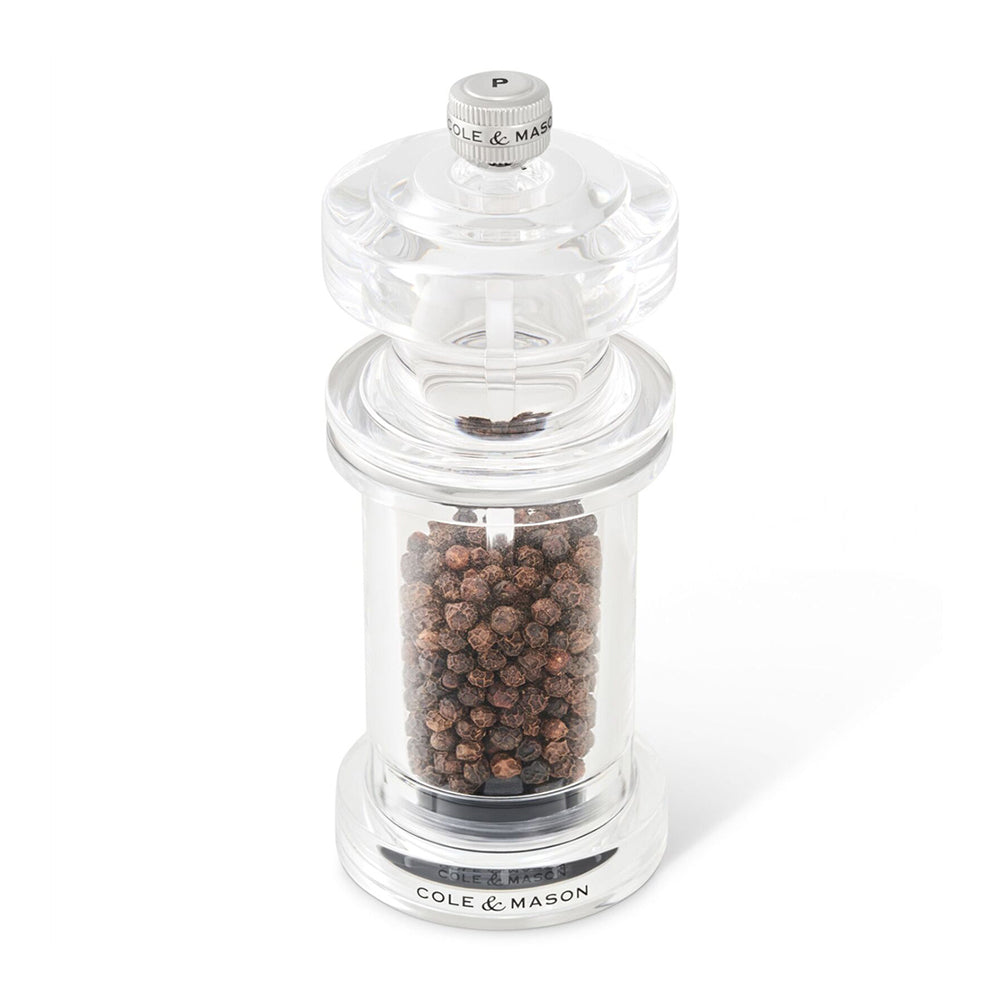 31553-cole-mason-605-acrylic-14cm-pepper-mill-spice-grinder-clear