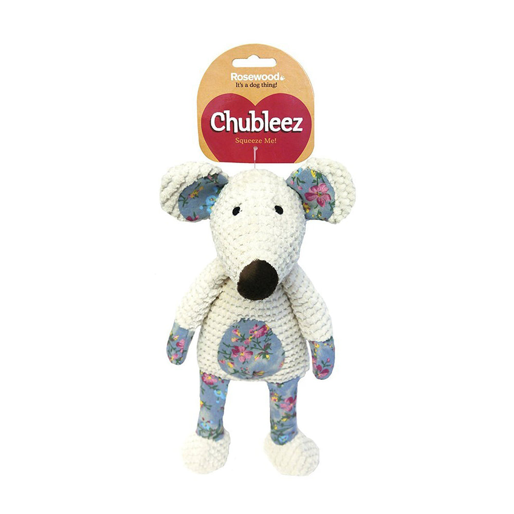 39124-rosewood-37cm-maisie-mouse-plush-w-squeaker-pet-dog-fun-play-chew-toy-grey