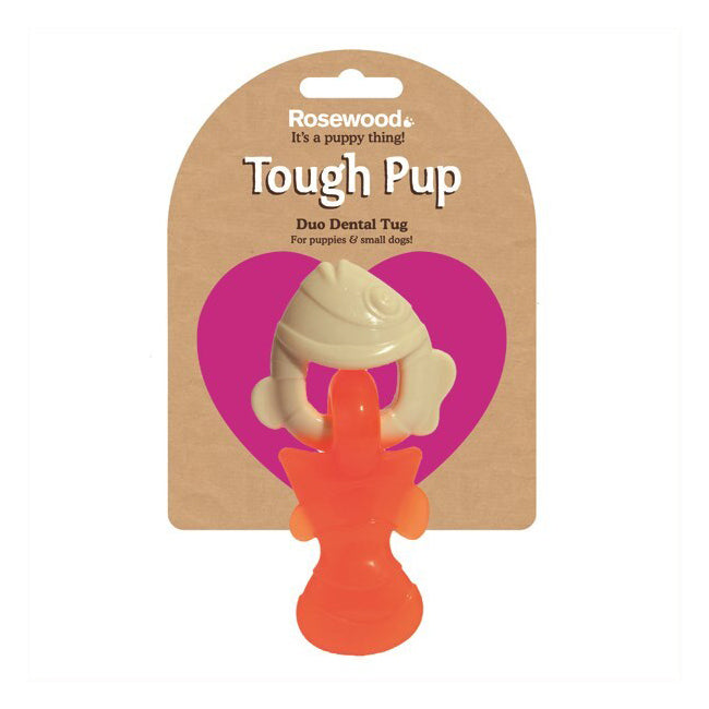 40300-rosewood-tough-pup-13cm-duo-dental-tug-fish-puppy-pet-dog-chew-bite-play-toy