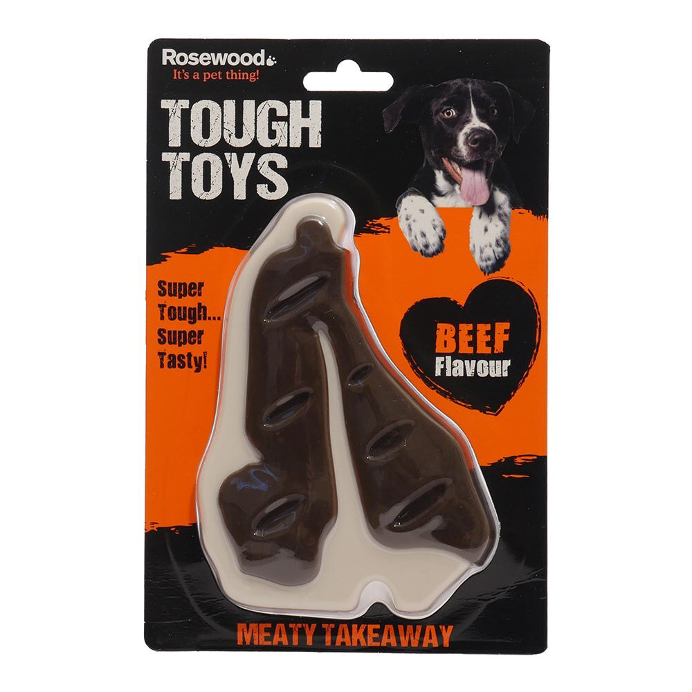 40334-rosewood-16-5cm-meaty-meat-takeaway-steak-pet-dog-play-flavoured-toy-large-brown