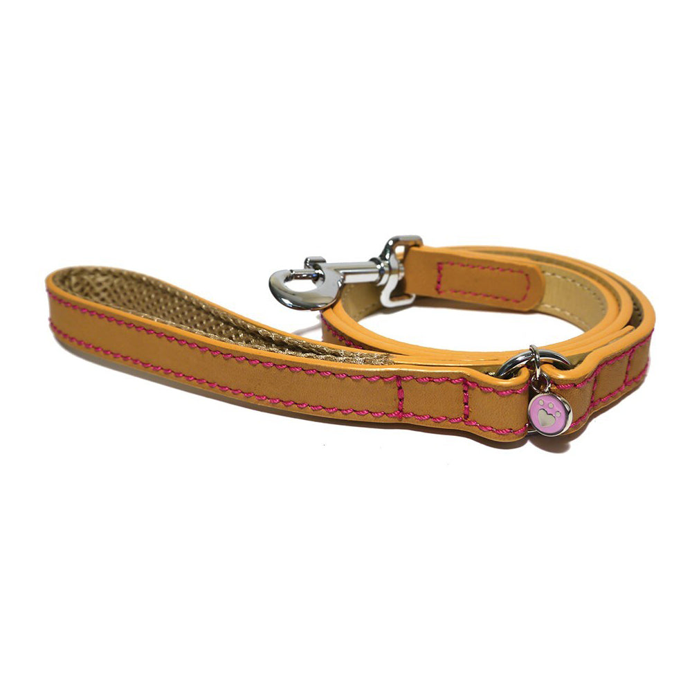 4040-rosewood-107cm-leather-pet-dog-lead-w-hook-training-walking-animal-leash-tan