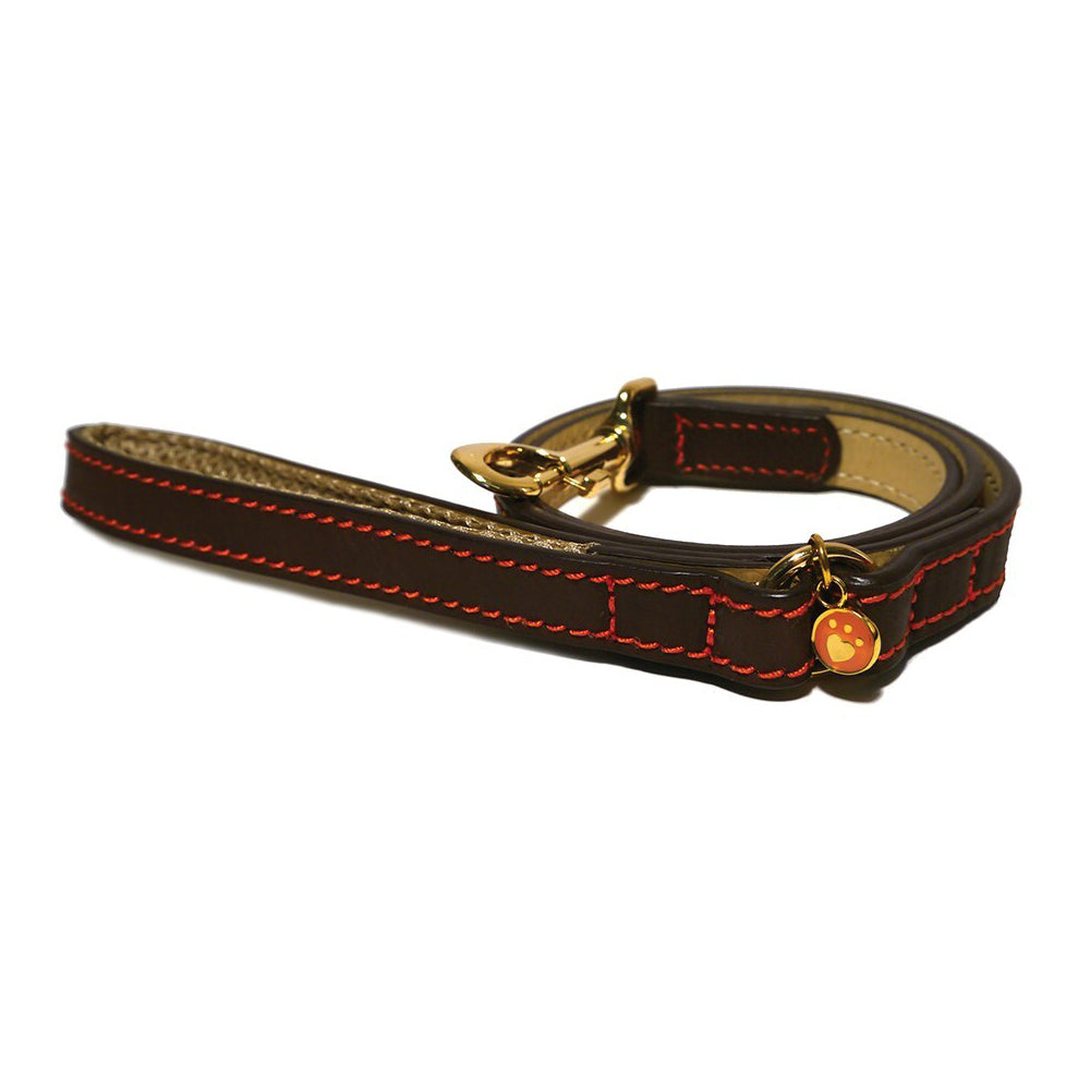 4047-rosewood-107cm-leather-pet-dog-neck-lead-training-walking-leash-w-hook-brown
