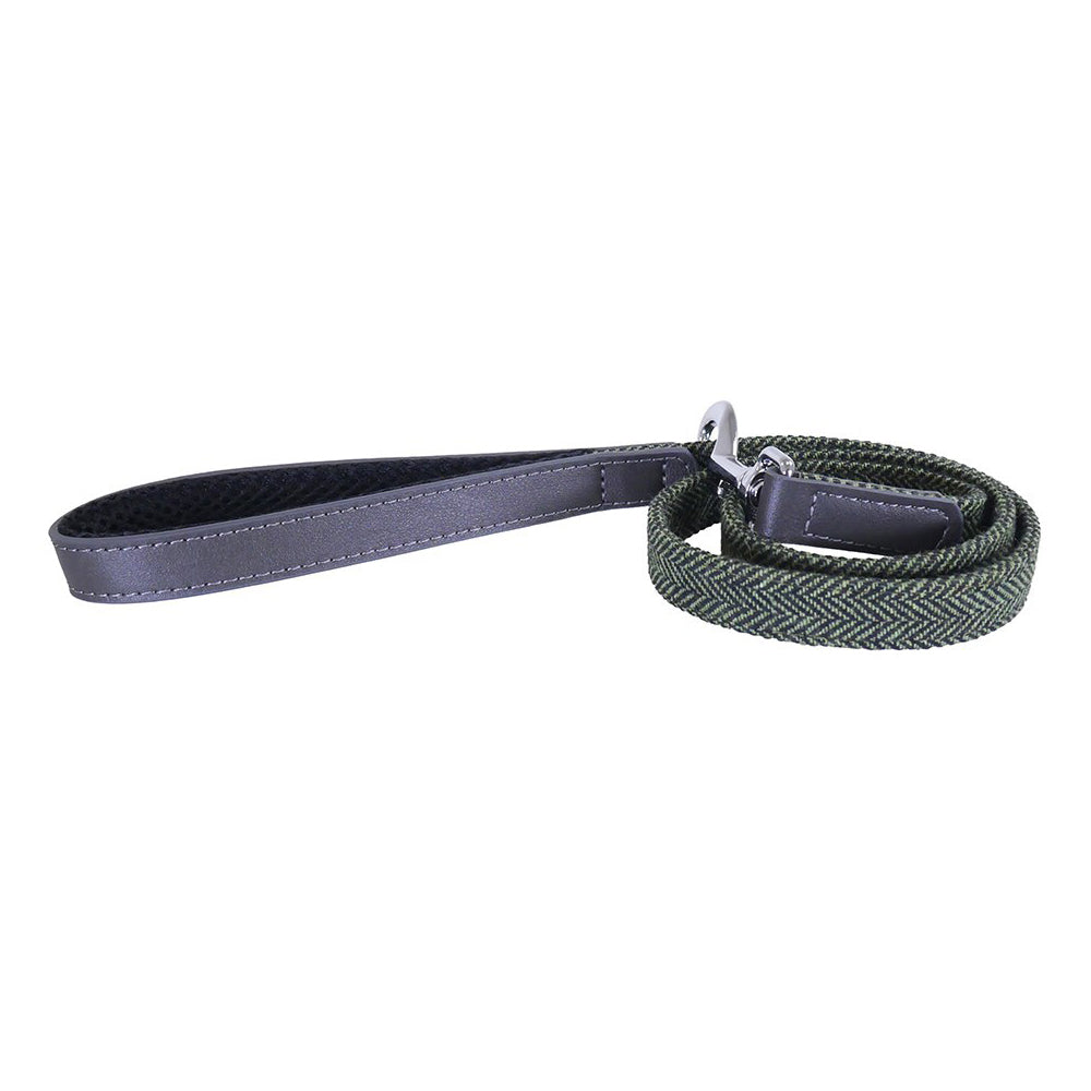 4156-rosewood-122cm-leather-dog-lead-training-walking-leash-forest-herringbone-grey