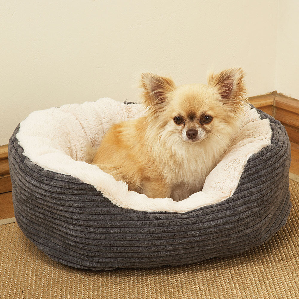4300-rosewood-40-winks-dog-sleeper-grey-jumbo-cord-plush-pet-dog-bed-51cm