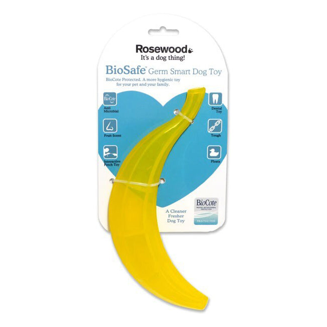 43004-rosewood-biosafe-banana-pet-dog-chew-fetch-outdoor-training-play-toy-yellow