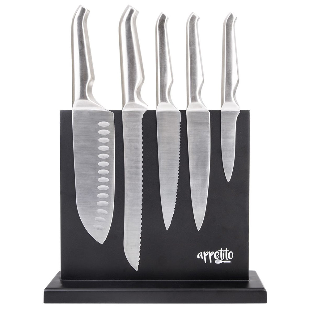 4331mbk-appetito-double-sided-magnetic-knife-block-holder-matte-black