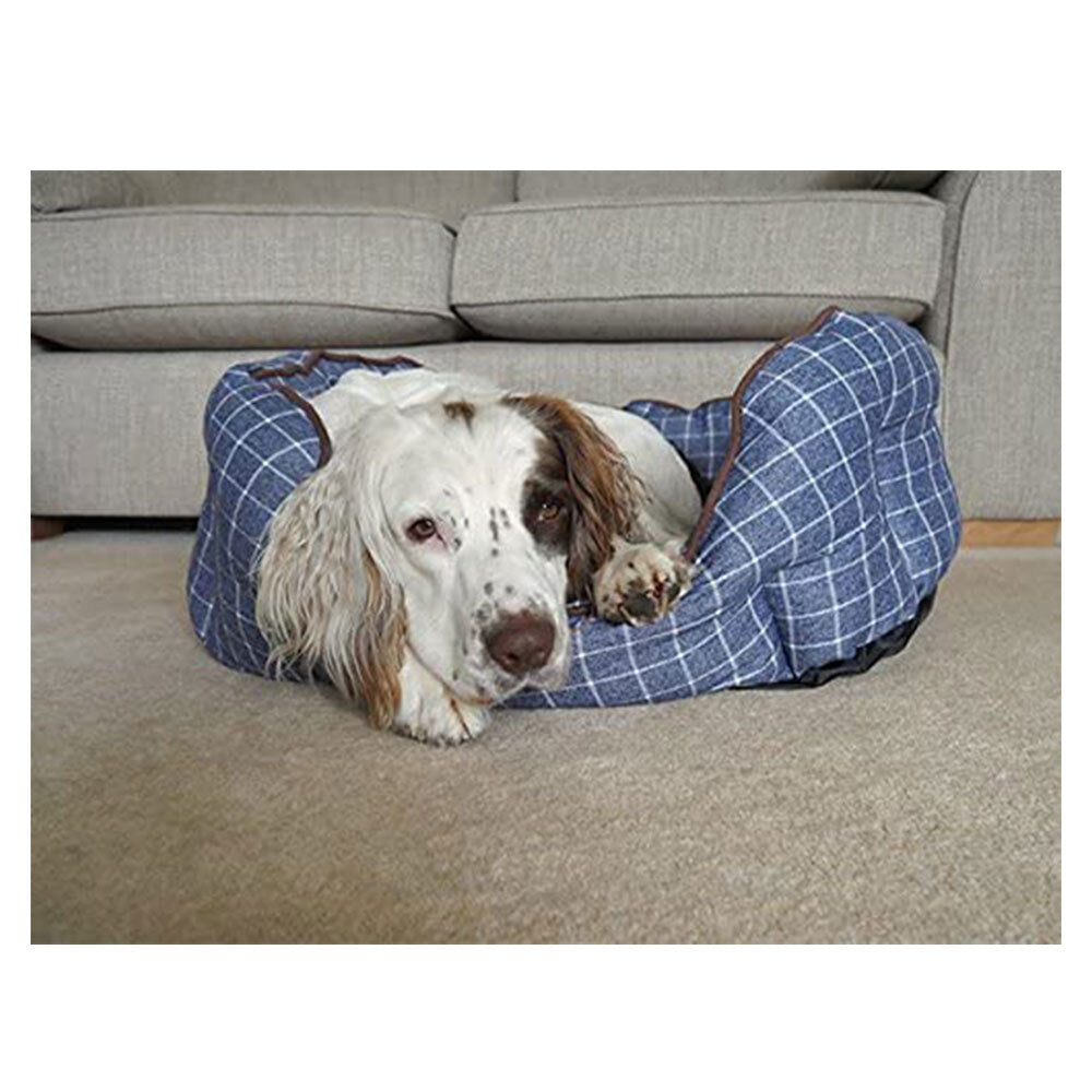 4431-rosewood-40-winks-dog-sleeper-marine-check-oval-pet-dog-bed-63cm