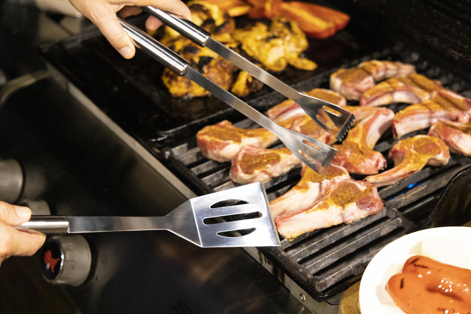 4580-3pc-euro-line-mini-bbq-set-turner-tongs-fork