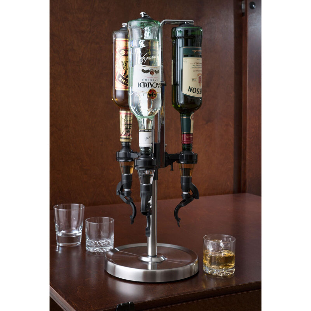 47011-oggi-professional-3-bottle-revolving-28cm-dispenser-barware-storage-silver