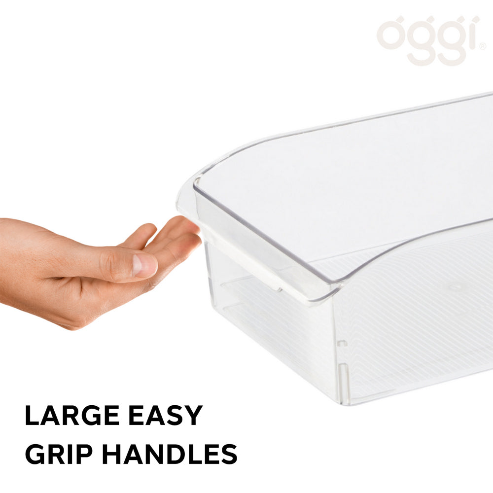 47260-oggi-30x14cm-fridge-pantry-storage-bin-w-finger-grip-handle-clear