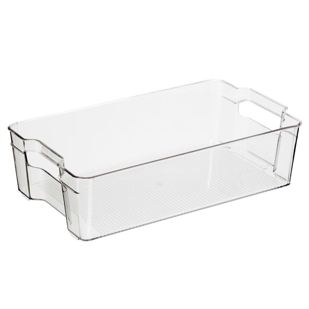 47272-oggi-21cm-stackable-storage-bin-home-food-organiser-w-handles-clear